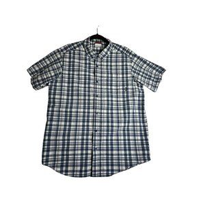 Columbia Sportswear Button Down Blue Plaid Shirt Mens Large